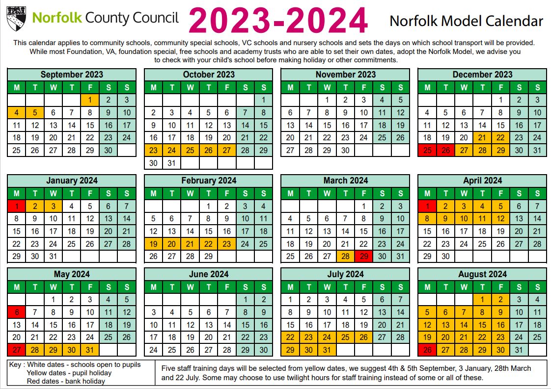 Chapel Green School Calendar